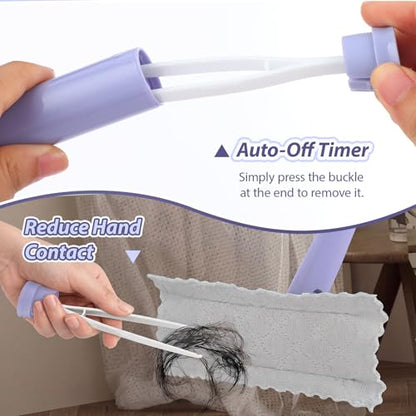 11 Pcs Lengthened Press Lock Mini Mop, Convenient Cloth Changing Mini, Retractable Gap Dust Cleaner Flat with Locking Head Sweeping Cloths, 37 Inch 360° Swivel Head (1 Mop+10 Cloth)
