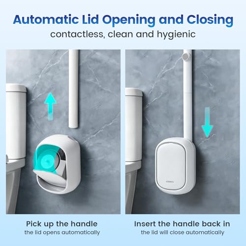 JUDRDO Disposable Toilet Brush,Toilet Bowl Cleaner,Wall Mounted Toilet Bowl Brush with 36 Refills for Deep Toilet Cleaning,Toilet Brush and Holder Set for Hygienic Bathroom Maintenance - size: 1 Brush+36 Refills