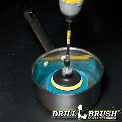 Kitchen Accessories - Cleaning Supplies - Drill Brush - Spin Scrubber - Oven Cleaner - Stove Top Cleaner - Pots and Pans - Kitchen Sink - Hard Water Stain Remover - Drill Attachment Power Scrubber - color: 6x Blue Pads