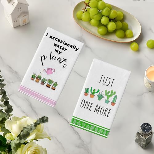 Funny Plant Lover Kitchen Towels (18x26 Inch) - Succulent & Cactus Themed Gifts for Women, Housewarming,Birthday Gifts for Mom, Best Friend, Plant Lady - color: Funny Plant