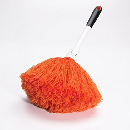OXO Good Grips Microfiber Delicate Duster | Traps dust without chemicals, gentle on delicate surfaces, with a comfortable non-slip handle and replaceable head