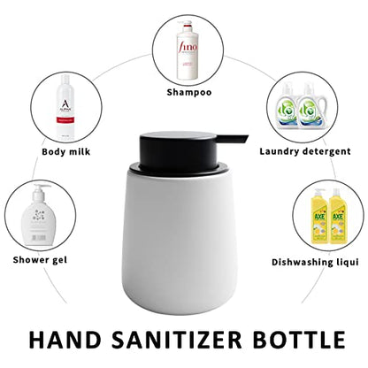 Soap Dispenser Ceramic with Easy-to-Press Pump Hand Lotion Liquid Dispenser for Shampoo Bathroom Kitchen 12 oz Blackwhite - color: Liquid-blackwhite