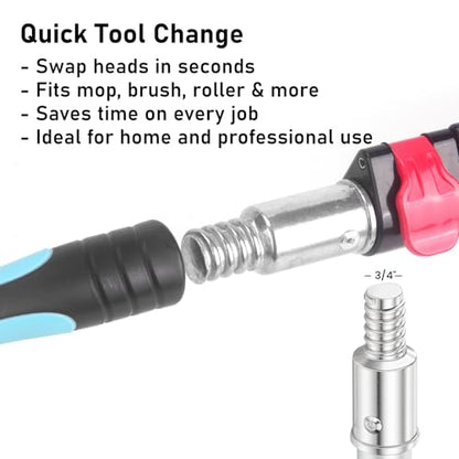 12FT Telescoping Extension Pole - Adjustable Aluminum Paint Roller Pole with 3/4" Universal Threaded Tip - Flip-Lock Extendable Pole for Window Roof Pool Cleaning - size: 12ft pole1