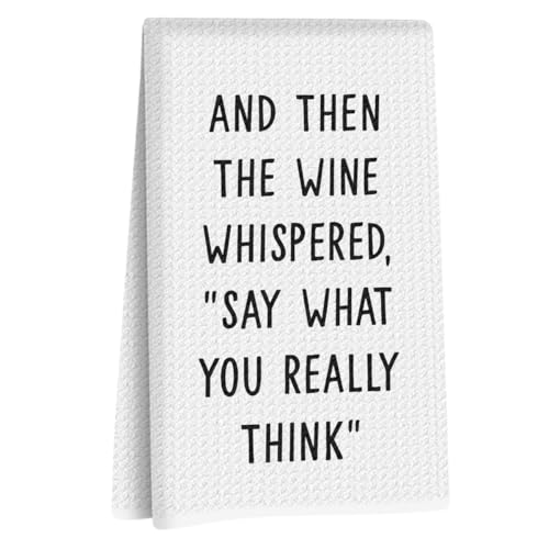 Wine Lovers Dish Towel - Funny Wine Gifts Decorative Reusable Dish Towels for Kitchen Bathroom Decor, Waffle Weave Absorbent Kitchen Towels, Tea Cloth Hand Towel, Housewarming Gift (14×24 Inches) - color: Bar Decor