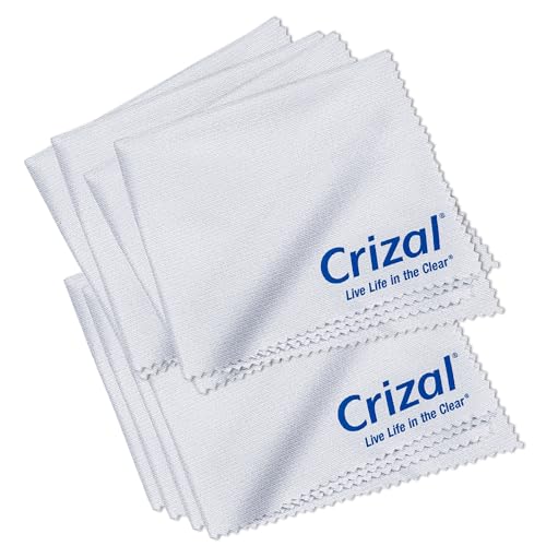 Crizal Eyeglass Cleaning Cloths – 8 Pack Premium Microfiber – Designed & Tested for AR-Coated Lenses – Trusted by Optical Professionals - color: Cloth, 8 Pack