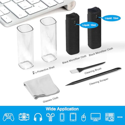 walrfid 2 Pack Screen Cleaner Spray and Wipe for Laptop Monitor and Car Screens, Phone Touchscreen Mist Cleaning Kit for Cellphone, Tablet, PC, Computer, LCD, MacBook, iPhone, iPad, Mac Pro - Black - color: Black, Black