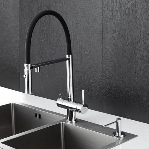 Gappo Soap Dispenser for Kitchen Sink Polished Chrome, Stainless Steel Countertop Pump, Built in Sink Soap Dispenser with 47" Extension Tube kit - color: Polished Chrome