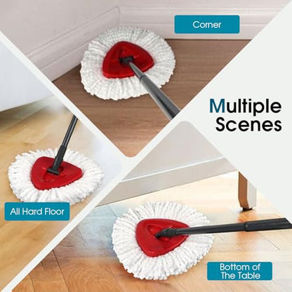 6 Pack Mop Head Replacement Compatible with Oceda Triangle Swivel Mops,Spin Mop Replacement Head 100% Microfiber,Deep Cleaning,EPSUNORISE Replacement Heads Compatible with O Ceda Mop(White) - size: 6pack