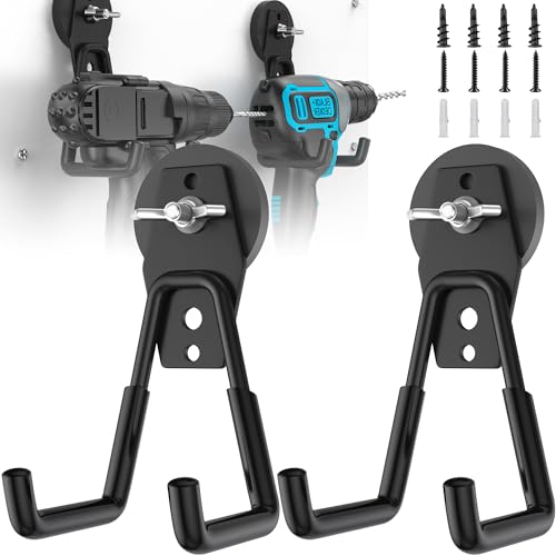 Large Strong Magnetic Hooks Heavy Duty Garage Big Magnet Hooks Extra Strength Magnetic Utility Storage Hook Hanger with Anti Slip Coating for Garden Indoor Outdoor Hanging Tools Black 2 Pack - color: 2 Pcs-Black