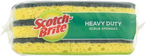 Scotch-Brite Heavy Duty Scrub Sponge, 6 Kitchen Sponges for Tough Messes - Lasts 3X Longer*, Perfect for Cast Iron Skillets & Outdoor Grills, Flexible & Durable Construction (Pack of 6) - size: 6 Scrub Sponges (Pack of 6)