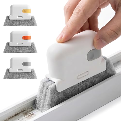 2026 New Magic Window Track Cleaner Set – Handheld Multipurpose Cleaning Brush Windows Screen Brush for Window Grooves, Tile Grout Lines, Shutter Slats, Car AC Vents & Narrow Gaps (3pcs Colorful) - color: 3pcs Colorful