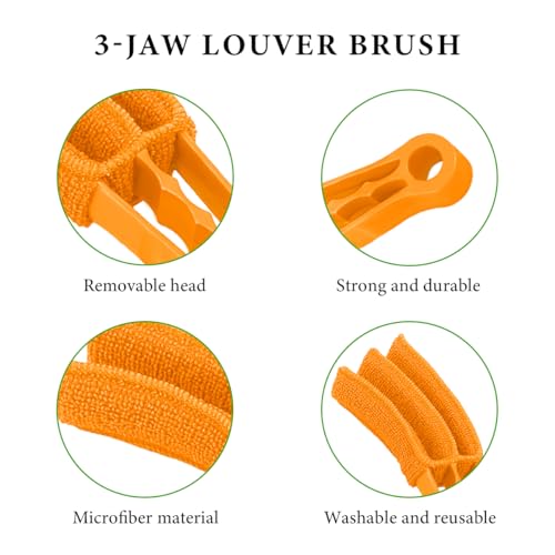 DXNQ 4 PCS Blind Cleaner Duster Tool, Window Venetian Hand-held 7 Finger Dusting Cleaner Brush, Blinds Cleaning Brush Tool for Window Shutters Air Conditioner, Car Accessories - color: 4 Pcs