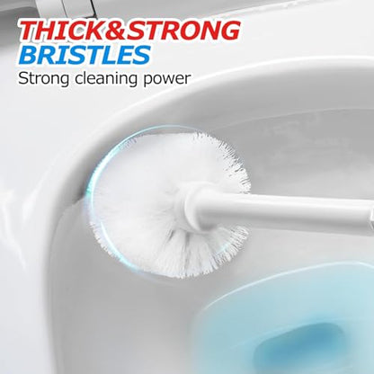 FORASTO 3Pack 2 in 1 Toilet Brush and Plunger Set, Extended Handle Plunger,Toilet Bowl Brush Plunger Set,Bathroom Cleaning Tools,Toilet Brush Plunger Combo,Cleaning Brush,Cleaning Supplies, White - color: Pearl White, size: 3Pack