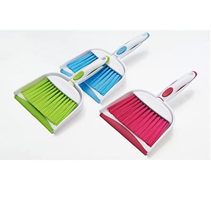 Mini Broom and Dustpan Set-Mini Whisk Set for Desk, Housekeeping, Office, Kitchen, Pet Nest, etc.,Daily Cleaning Necessity Plastic Mini Dustpan Set (Light Blue) - color: Light Blue