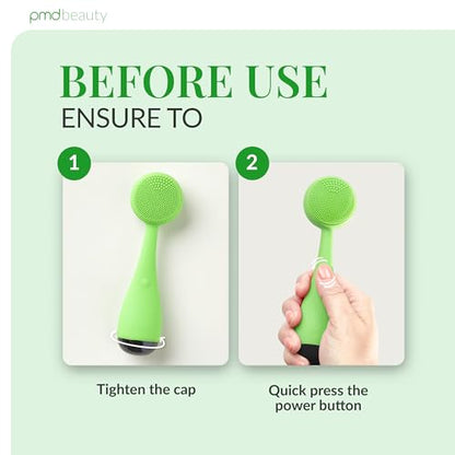 PMD Clean - Smart Facial Cleansing Device with Silicone Brush & Anti-Aging Massager - color: Lime