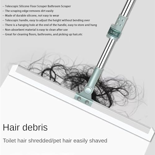 Retractable Silicone Floor Scraper Bathroom Wiper,Retractable Silicone Floor Scraper Bathroom Wiper 35cmsiliconegroundscrape,Floor Wiper 52cmsiliconescrape,Pet Hair Cleaning Silicone Broom (20in) - color: 20in