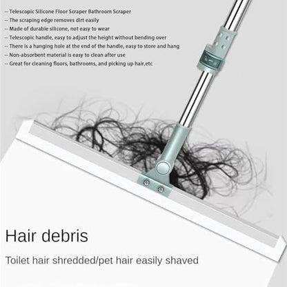 Retractable Silicone Floor Scraper Bathroom Wiper,Retractable Silicone Floor Scraper Bathroom Wiper 35cmsiliconegroundscrape,Floor Wiper 52cmsiliconescrape,Pet Hair Cleaning Silicone Broom (20in) - color: 20in