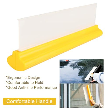 Car Squeegee,12 inch Silicone Squeegee, 2 Pack Automotive Water Wiper for Car Drying,Flexible T-Bar Water Blade for Car,Windshield,Glass,Window,Mirror,Bathroom,Auto Squeegee (Yellow+Black) - color: Yellow+black