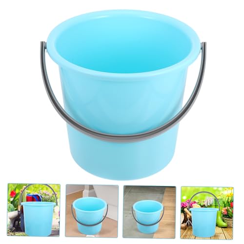Multipurpose Plastic Bucket with Handle Portable Household Cleaning Bucket Durable Water Container for Laundry Gardening Camping and Outdoor Use