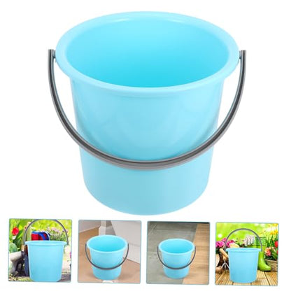 Multipurpose Plastic Bucket with Handle Portable Household Cleaning Bucket Durable Water Container for Laundry Gardening Camping and Outdoor Use