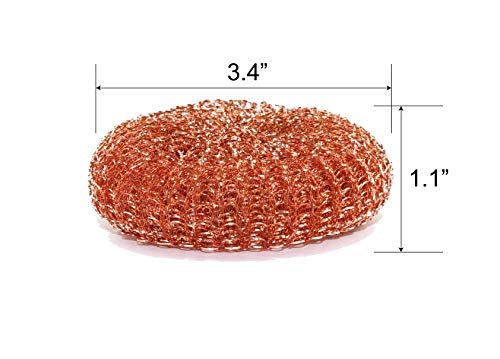 24 Pack Copper Coated Scourers by SCRUBIT – Scrubber Pad Used for Dishes, Pots, Pans, and Ovens. Easy scouring for Tough Kitchen Cleaning. - size: 12 Count (Pack of 2)