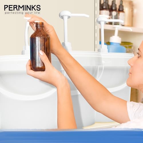 5 Gallon Pump Dispenser - Pump for 5 Gallon Bucket, Jug, Bottle, Large Container - Great for Shampoo & Conditioner, Laundry Detergent, Snow Cone Syrup, Bleach Liquid, Oil & More (Pack of 12) - size: 12-Pack