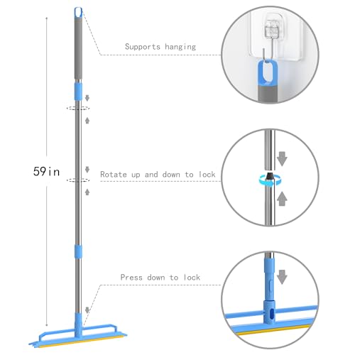 Double-Sided Carpet Rake – Long Handle Pet Hair Removal Tool for Carpets, Furniture & Car Interiors, Adjustable & Durable Stainless Steel Hair Remover Sweeper