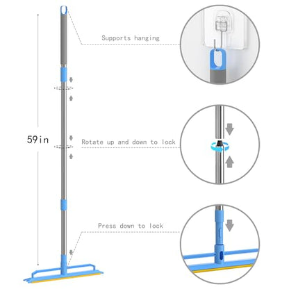 Double-Sided Carpet Rake – Long Handle Pet Hair Removal Tool for Carpets, Furniture & Car Interiors, Adjustable & Durable Stainless Steel Hair Remover Sweeper