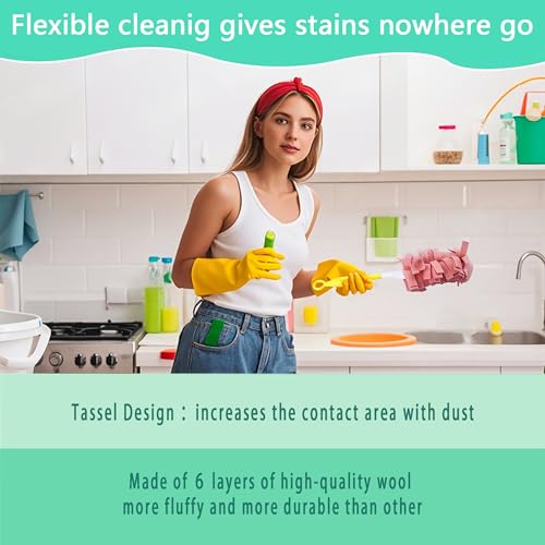8 Pack 6 Layer Fleece Duster Refills for Swiffer Hand Duster, Zero Waste, 360-degree Cleaning，Reusable and Washable Replacement Dusters for Cleaning Ceiling Fan Hardwoods and Furniture(Multicolour) - color: Light Color