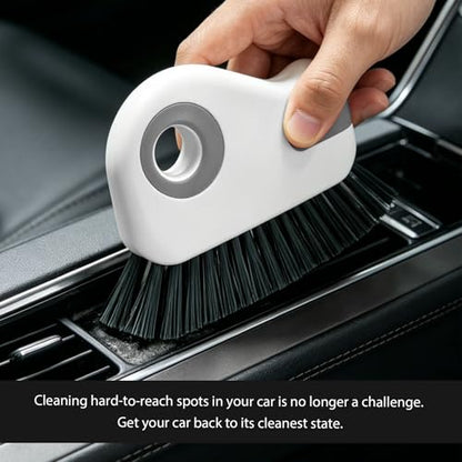 2 PCS 2 in 1 Groove Cleaning Brush, Multifunctional Window Track Cleaner with Hidden Scraper, Hard Bristle Grip Brush Sliding Door Cleaning Tool for Vehicle Home Office (Gray) - color: Gray, 2 Pcs