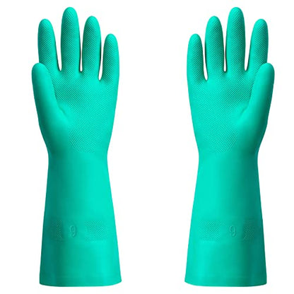 ThxToms Chemical Resistant Nitrile Gloves, Resist Household Acid, Alkali, Solvent and Oil, Latex Rubber Free, 1 Pair Large - size: Large