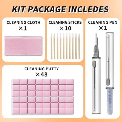 MOLOPPO Cleaning Putty,Phone Cleaning Kit with Clean Pen, Remove Ear Wax&Dirt&Gunk from Device's Small Crevices, for AirPod Cleaner Kit for Airpods Charging Case/Headphones/Electronics, Pink - color: B8-Pink