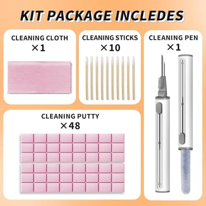 MOLOPPO Cleaning Putty,Phone Cleaning Kit with Clean Pen, Remove Ear Wax&Dirt&Gunk from Device's Small Crevices, for AirPod Cleaner Kit for Airpods Charging Case/Headphones/Electronics, Pink - color: B8-Pink