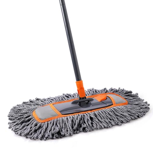 CLEANHOME Microfiber Dust Mop for Hardwood Floor Cleaning, Dry and Wet Baseboard and Floor Duster, Household Cleaning Tool for Kitchen, Bathroom