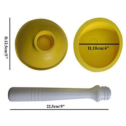 Drain Plunger, Small Hand Force Plumber Helper, Little 4 inch Cup Clog Remover, Tiny Rubber Unclogger in 9" Short Handle for Kitchen Sink, Bathroom Toilet, Shower Bath Tub (Yellow) - color: Yellow