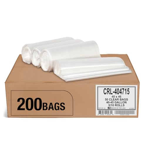 Aluf Plastics 45 Gallon 1.5 MIL Clear Garbage Bags - 40" x 46" - Pack of 200 - For Contractor, Industrial, Healthcare, & Municipal - color: Black, style: 45 Gal, 1.5 Mil, 200 Count