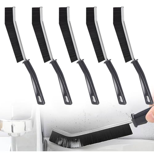5Pcs Multi-Purpose Hard Bristle Crevice Cleaning Brush -Deep Reach Gap Cleaning Tool for Household Use -Versatile, Durable, Thin Brush to Clean Tight Spaces - Black - color: Black-5pcs