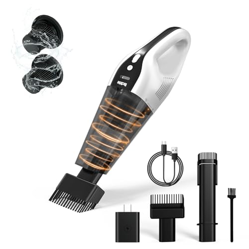 Handheld Vacuum Cordless, Portable Car Vacuum Cleaner with Strong Suction, Rechargeable Hand Held Vacuum with Multi-Nozzles & Washable Filter for Home, Car, Pet Hair, Off White - color: Off White