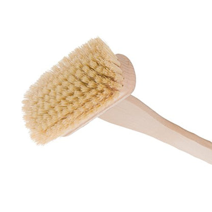 Redecker Tampico Fiber Bathtub Brush with Untreated Beechwood Handle, 100% Made in Germany, 10-5/8 inches, Angled Design, Natural Bristles are Heat-Resistant and Retain Shape, Hanging Loop for Storage - size: 10-5/8-Inches