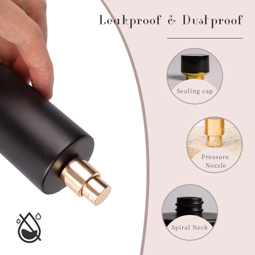 2pcs 50ml Glass Spray Bottle for Perfume,Refillable Travel Perfume Atomizer Bottles,Black Portable Cologne Atomizer Empty Bottle.(Black) - color: Black*2