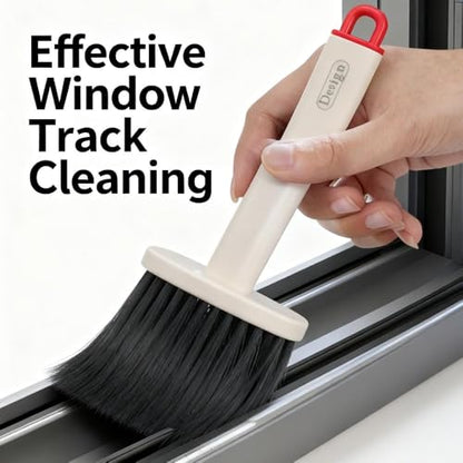 1pcs,Home Cleaning Crevice Brush Bathroom Kitchen Tile Dead-end Multifunctional Window Crevice Dust Brushes,20.5 * 10 * 2.5cm (Beige Red) - color: Beige Red