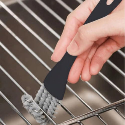1 Pack Double-Ended Slot Cleaning Brush, Groove Crevice Cleaning Tool for Kitchen BBQ Grate Bathroom Home, Black - color: Black