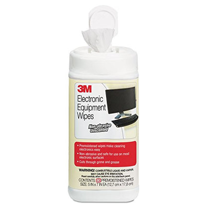 3M Antistatic Wipes, 80-Count Canister, Safe for Use on Most Electronic Devices (CL610)
