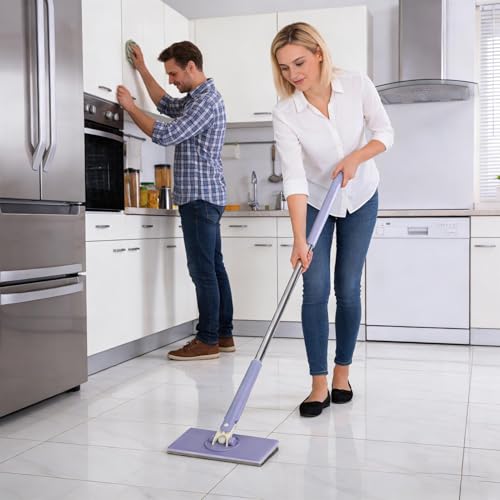 Zero S nap Grip Mini Mops, Retractable Ga p Dust Cleaner Flat Mops with 360° Rotating Head & Sweeping Cloths for Gaps & Multi- for Kitchen Bathroom Car Floor Home - color: Purple-l