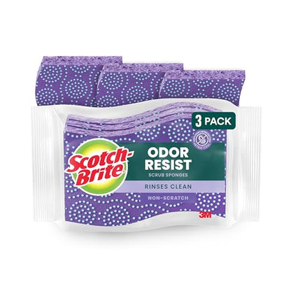 Scotch-Brite Scrub Dots Non-Scratch Scrub Sponge, Rinses Clean, for Washing Dishes and Cleaning Kitchen, 3 Scrub Sponges - size: 3 Pack