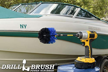 Aquatic Cleaning Supplies - Boat and Carpet Cleaner Brush - Boat Accessories for Cleaning - Scrubbing Drill Powered Brush - Boat Hull Cleaner - Pool Cleaning Set - Extended Reach Cleaning - Tank Brush - color: Blue