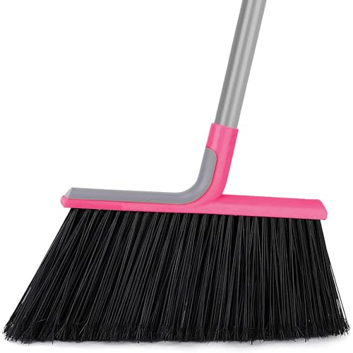 KeFanta Heavy Duty Broom, Outdoor Broom with 54.7" Long Handle, Commercial Brooms for Sweeping Outdoor Concrete Courtyard Garage Patio Indoor Home Floor Kitchen Office Lobby