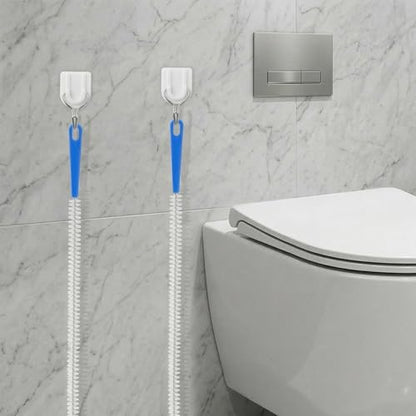 2Pcs Drain Cleaning Brush, Long Drain Clog Remover Tool 23.6inch, Pipe Brush Cleaner with Nylon Bristle, Sink Drains Cleaner Flexibly Bendable for Toilet, Kitchen Sink, Bathroom Hair Clogging, Shower