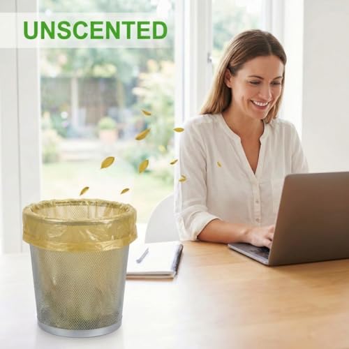Small Trash Bags 2.6 Gallon, Fits 3 Gallon Cans - Gold Garbage Bags for Bathroom, Office, Bedroom - Strong Waste Basket Liners & Mini Bin Bags (100 Count, 5 Rolls) - color: Golden