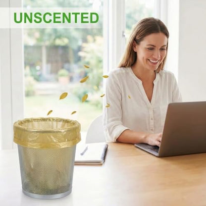 Small Trash Bags 2.6 Gallon, Fits 3 Gallon Cans - Gold Garbage Bags for Bathroom, Office, Bedroom - Strong Waste Basket Liners & Mini Bin Bags (100 Count, 5 Rolls) - color: Golden